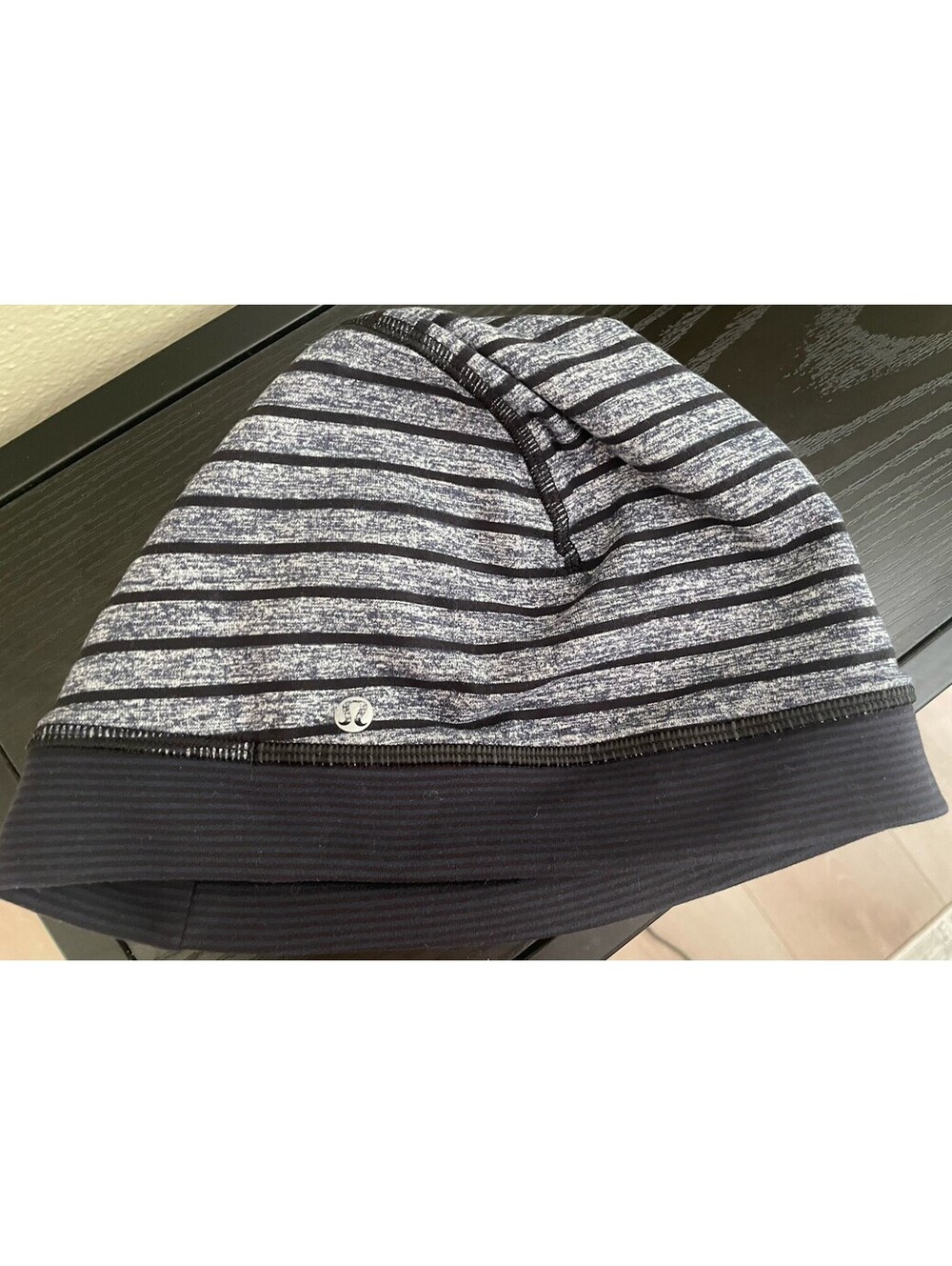 Men’s Lululemon Beanie Navy Gray Stripe Reversible